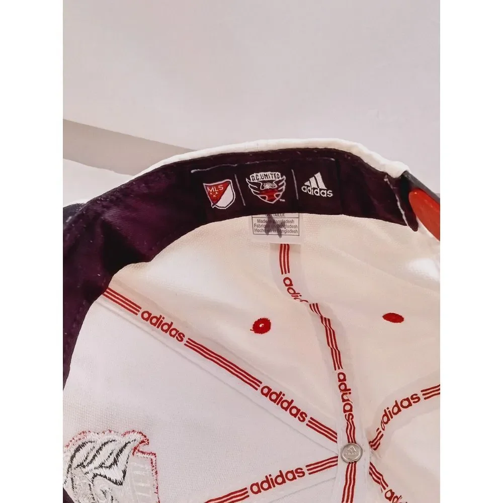 Adidas DC United Hat Cap MLS Team Logo Two-tone Adjustable Snapback Red / White - Picture 5 of 5